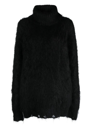 Junya Watanabe distressed brushed-effect jumper - Black