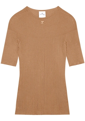 Courrèges Solar ribbed sweater - Brown