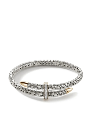 John Hardy sterling-silver and 14k yellow-gold Spear Flex diamond bracelet