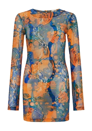 Donde Esteban El Beso mesh mini dress - Blue