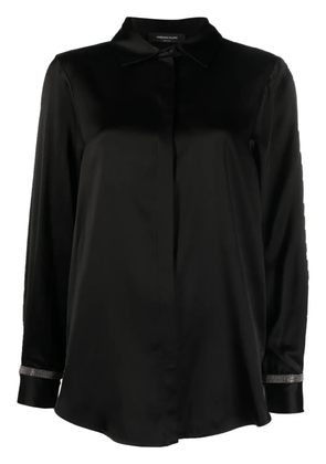 Fabiana Filippi bead-detail satin-weave shirt - Black