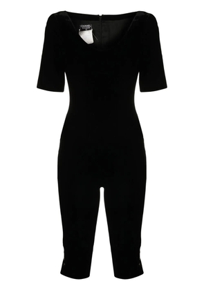 CHANEL Pre-Owned 1994 velvet knee-length playsuit - Black