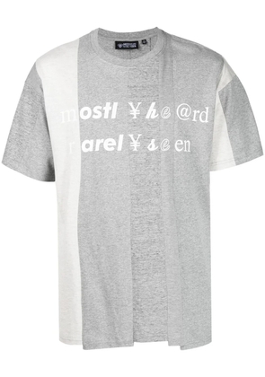 Mostly Heard Rarely Seen Spliced logo-print cotton T-shirt - Grey