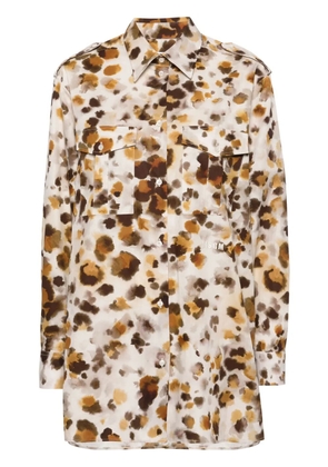 MSGM watercolour-print cotton shirt - Neutrals