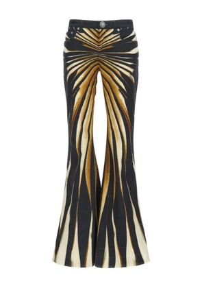 Roberto Cavalli printed flared trousers - Gold