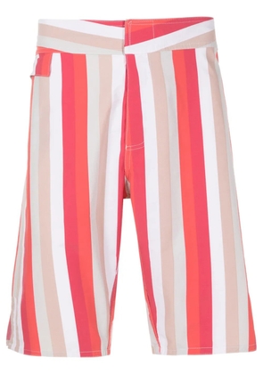 Amir Slama striped mid-rise bermuda shorts - Orange