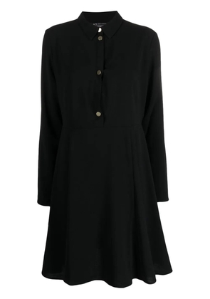 Armani Exchange logo-patch flared dress - Black