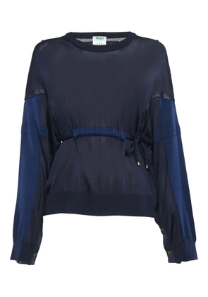 Kenzo Pre-Owned drawstring sheer sweatshirt - Blue