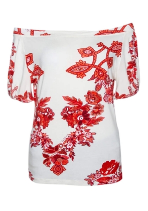 Roberto Cavalli Vintage 2007 floral off-shoulder top - White