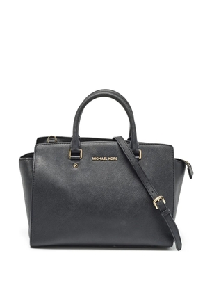 Michael Kors Vintage Selma textured-leather tote bag - Black