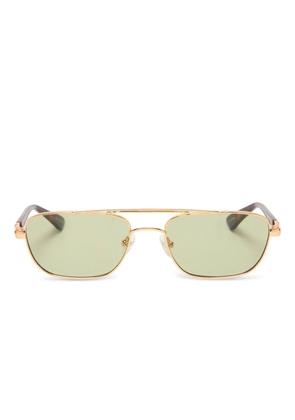 Le Specs Le mini rectangle-frame sunglasses - Gold
