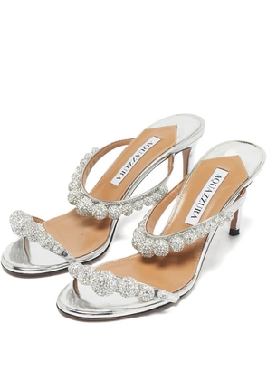 Aquazzura Disco Dancer leather sandals - Silver
