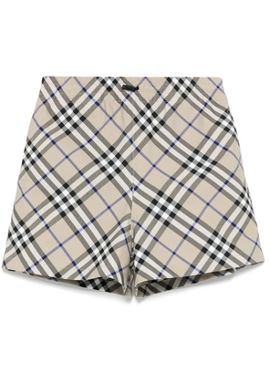 Burberry check deck shorts - Grey