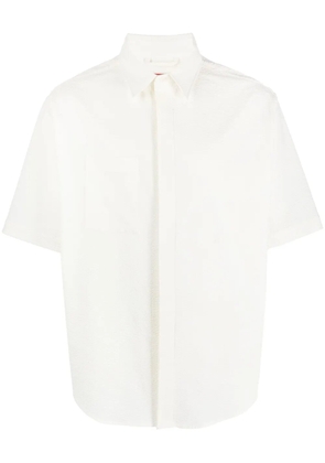 424 textured-finish short-sleeve shirt - White