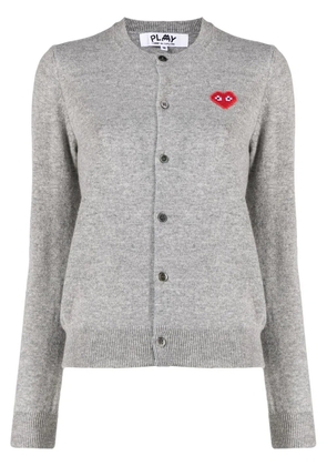 Comme Des Garçons Play logo-print wool cardigan - Grey