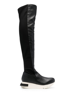 Paloma Barceló rubber-platform long boots - Black