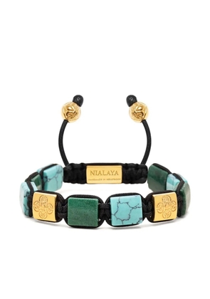 Nialaya Jewelry gold-plated flatbead bracelet - Black