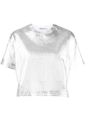 Simkhai metallic short-sleeve T-shirt - Silver