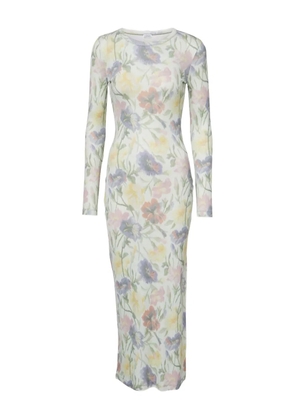 LOEWE floral print long-sleeve dress - Neutrals