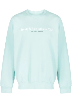 Sporty & Rich logo-print cotton sweatshirt - Blue