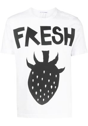 Comme Des Garçons Shirt strawberry-print cotton T-shirt - White