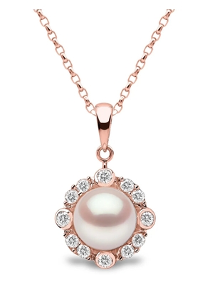 Yoko London 18kt rose gold freshwater pearl and diamond necklace - Pink