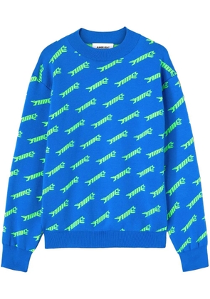 AMBUSH logo-intarsia crew-neck jumper - Blue