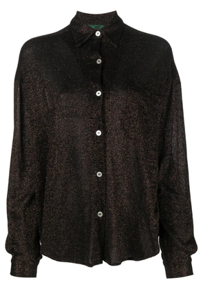 Jean Paul Gaultier Pre-Owned 1980s lamé-effect button-up shirt - Brown