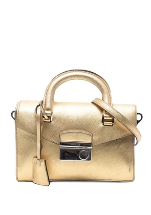 Prada Pre-Owned 2000-2025 Mini Metallic Saffiano Sound Lock satchel - Gold