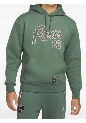 Jordan X PSG hooded logo-patch hoodie - Green
