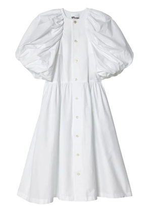 Noir Kei Ninomiya pleated puff-sleeve cotton dress - White