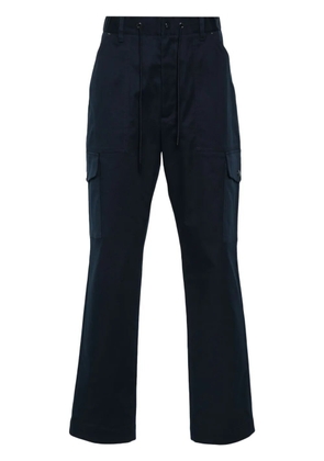 Moncler logo-patch straight-leg trousers - Blue