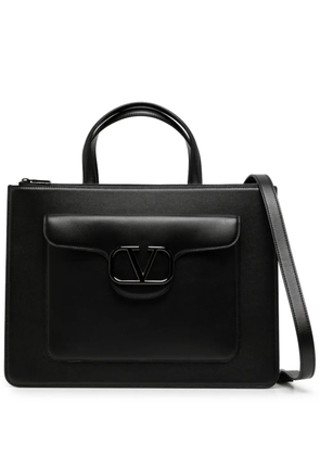 Valentino Garavani V-Logo leather briefcase - Black