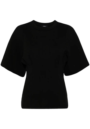 Goen.J ruched-detailing cotton T-shirt - Black