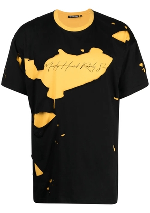 Mostly Heard Rarely Seen ripped logo-print cotton T-shirt - Black