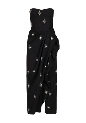 Johanna Ortiz Ethereal star-print strapless dress - Black