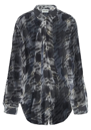 Giorgio Armani abstract-print silk shirt - White