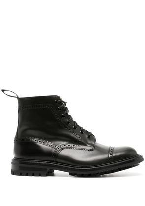 Tricker's lace-up leather ankle boots - Black