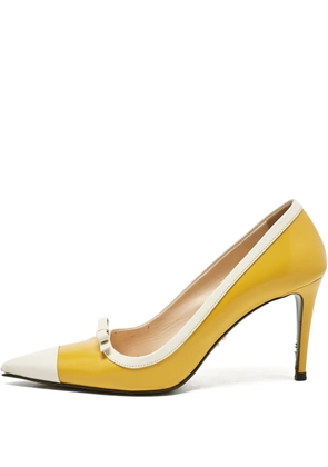Prada Pre-Owned 90mm pointed-toe heeled pumps - Yellow