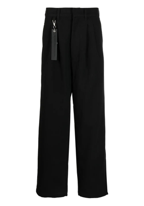 izzue straight-leg twill trousers - Black