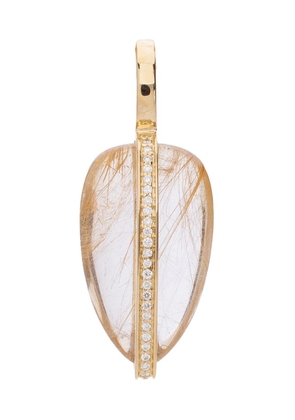 By Pariah 14k yellow gold quartz and diamond pendant - Brown