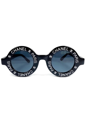 CHANEL Pre-Owned 1993 logo-print round-fame sunglasses - Black