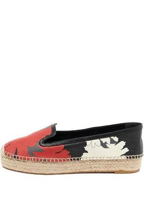Alexander McQueen Pre-Owned floral-print leather espadrilles - Red
