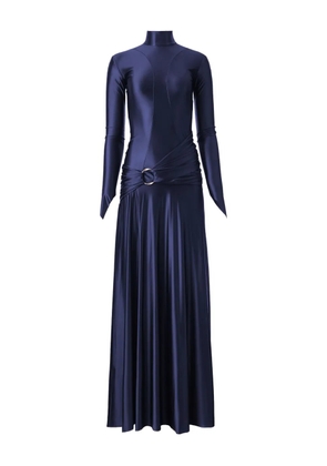 MOOS STUDIO Ocean Whisper high-neck ring-detail maxi dress - Blue