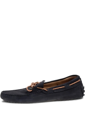 Tod's Vintage nubuck-leather boat shoes - Blue