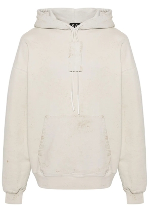 44 LABEL GROUP Trip distressed cotton hoodie - Neutrals
