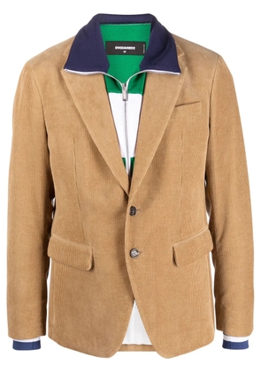 DSQUARED2 layered-effect single-breasted blazer - Neutrals