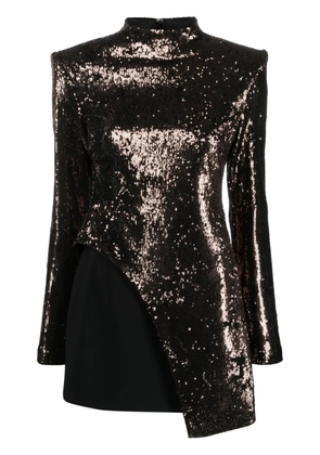 Genny sequin-embellished layered minidress - Black