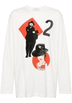 Yohji Yamamoto graphic-print cotton T-shirt - White