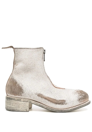Guidi 40mm zip-up ankle boots - White